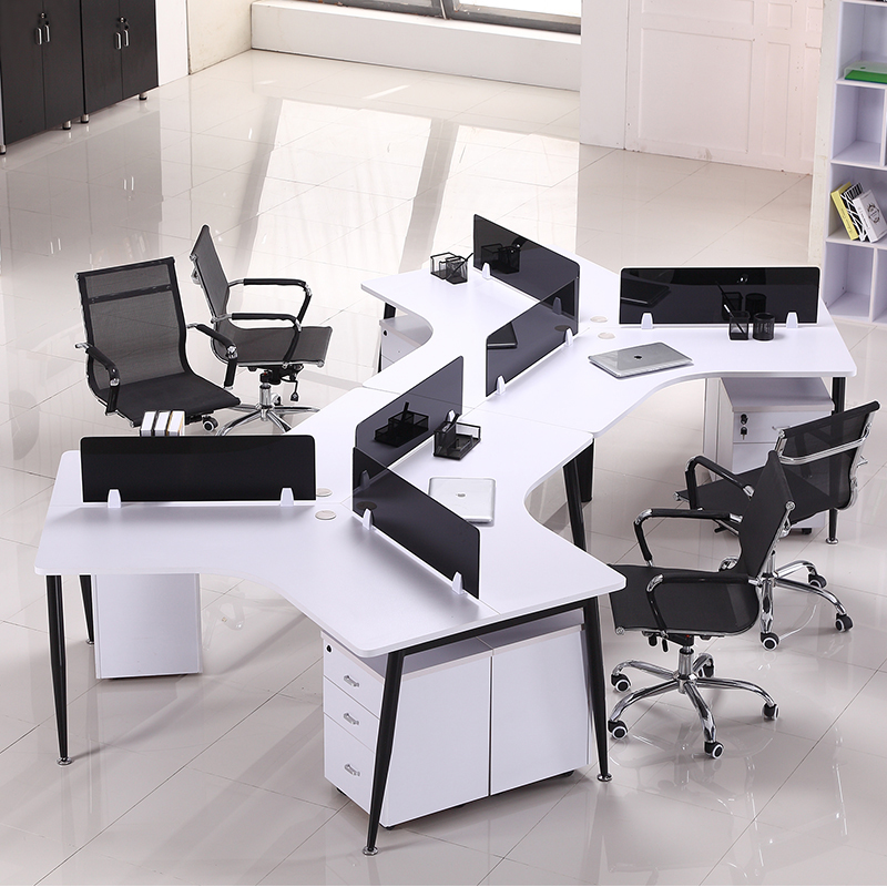 廈門辦公家具 三人異形辦公桌敞開式組合位屏風(fēng)，打造高效協(xié)作空間